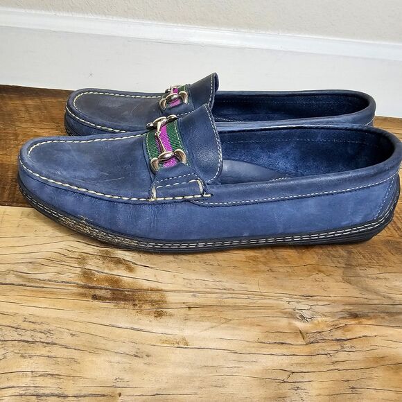 Handsewn Company Men\'s Blue Leather Horse bit Driving Loafer Size 8 1/2 M main image 4